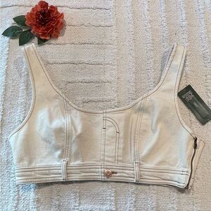 WILD FABLE Women's Scoop Neck Reworked Denim Tiny Vest - Size M